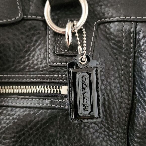 Coach Penelope Black Leather Shoulder Handbag - Picture 7 of 10